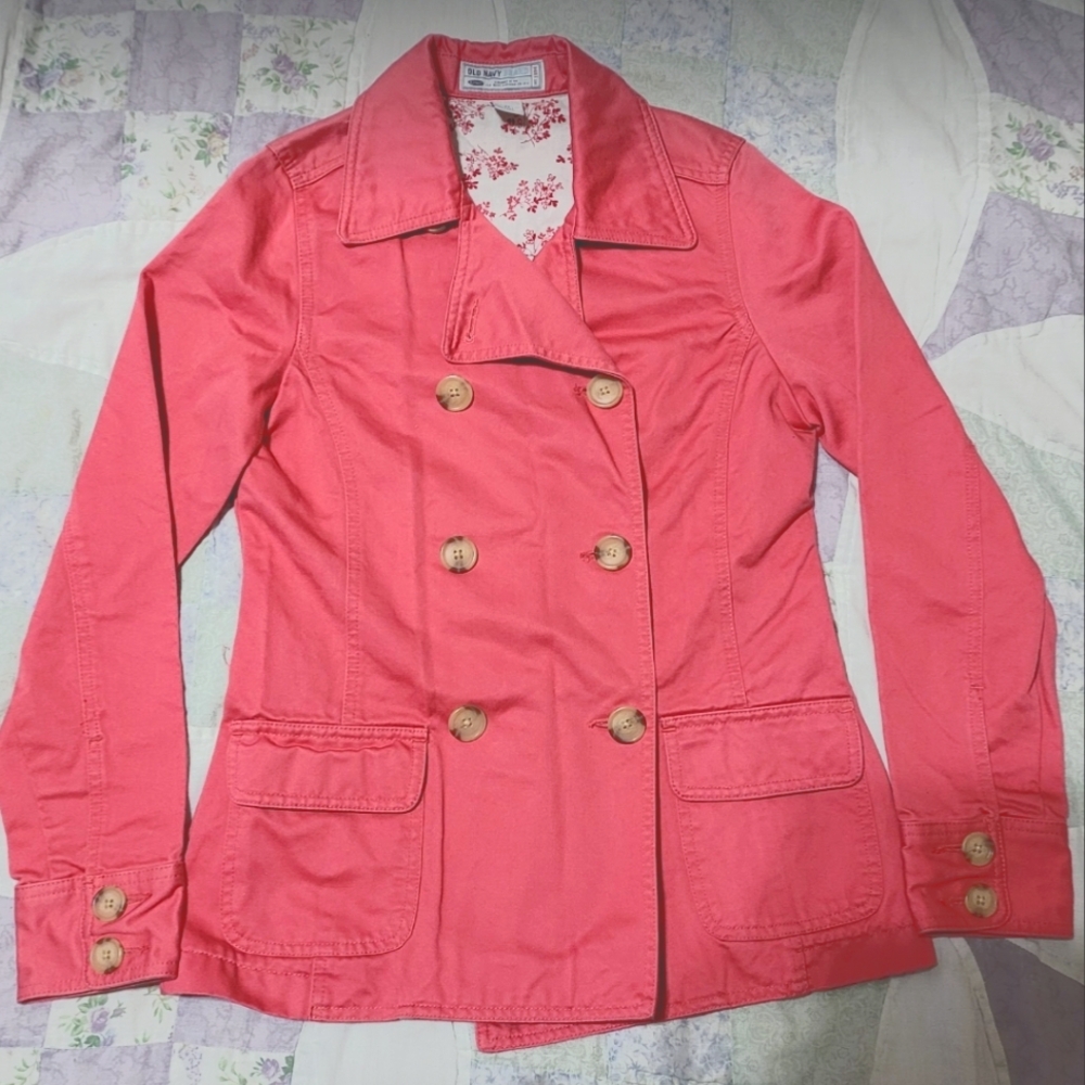 Womens Coral Pink Petticoat Button Up Jacket